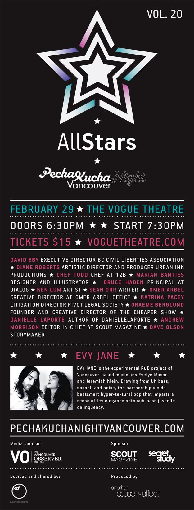Pecha Kucha Night Vancouver, All Star Edition Poster