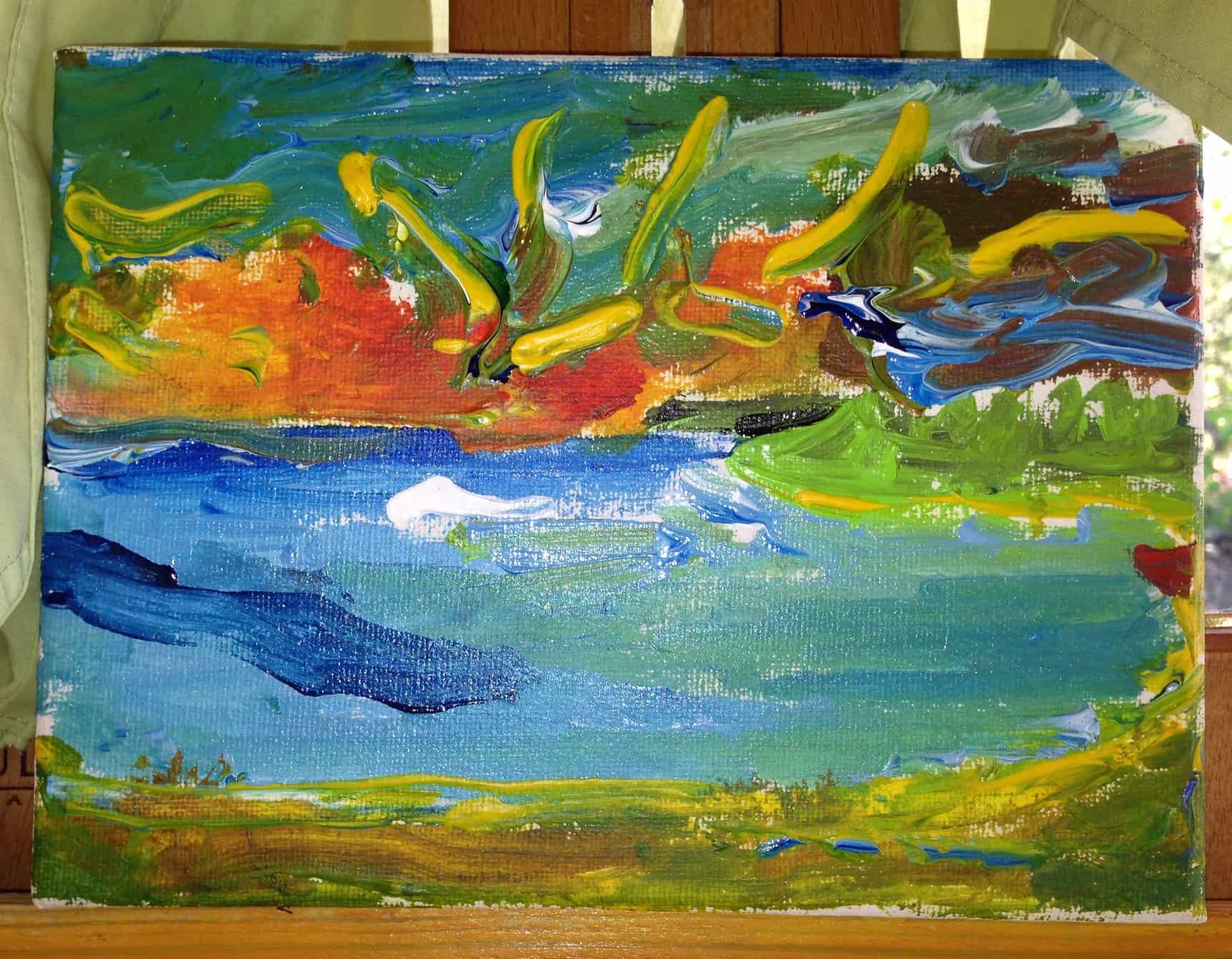 paint-elsewhere-Sunset, Little Bay (Jamaica) acrylic