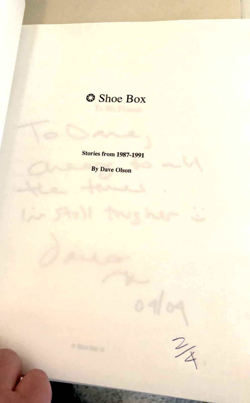 Shoebox, chapbook / title page