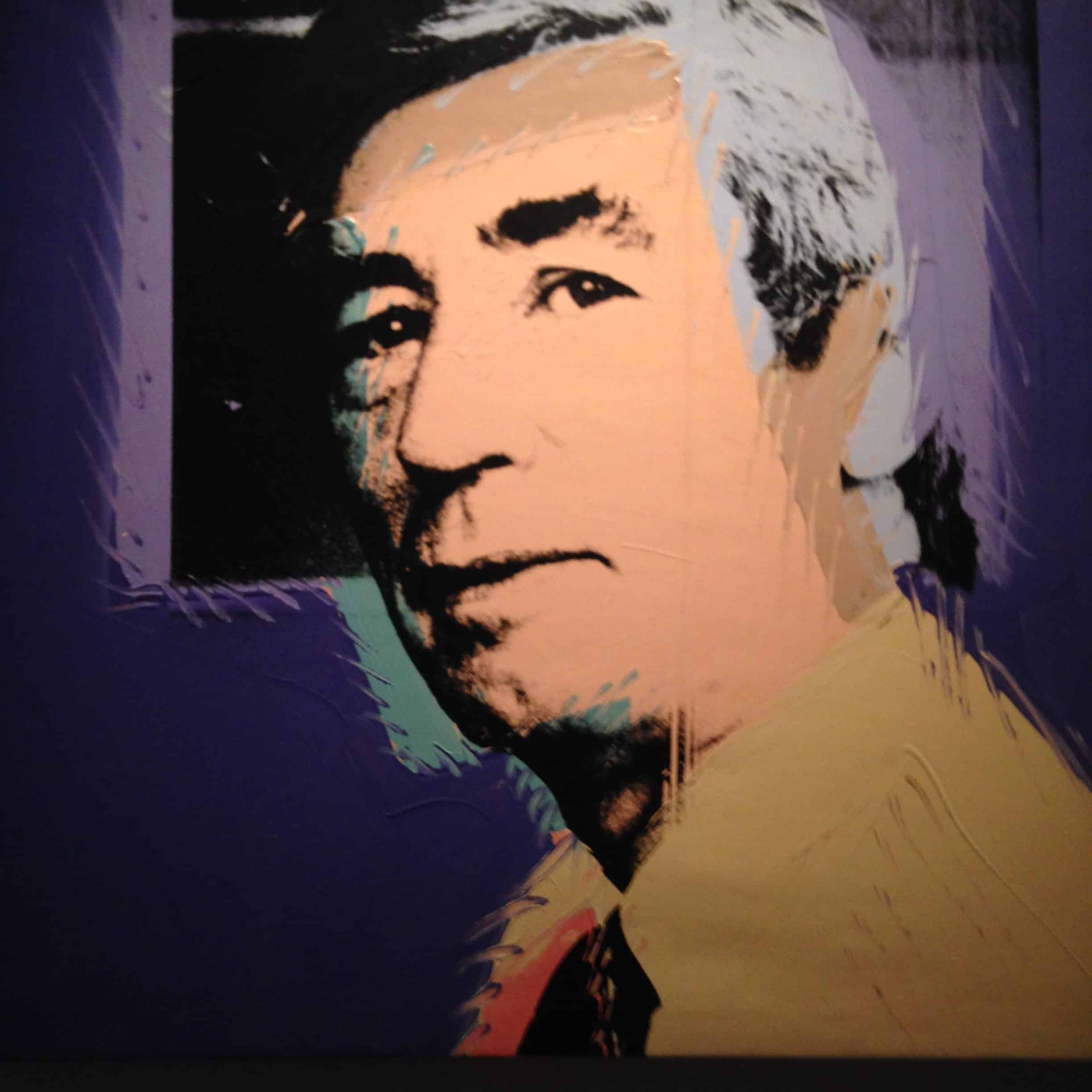 Hegré "pop art" portrait (self?) from Exhibit: Hergé / Tintin artifacts in Québec City