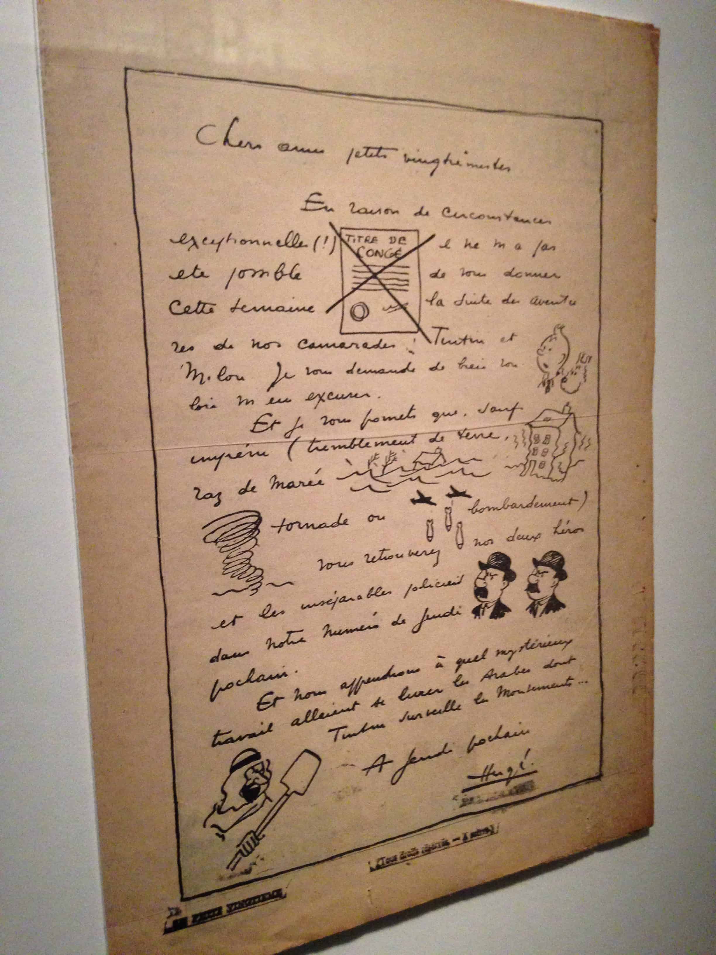 Storyboarding Tintin – Hergé / Tintin artifacts in Québec City